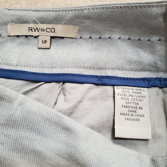 RW&CO ramie & cotton jacket blazer short skirt suit gray Small S natural fabric - Picture 12 of 16